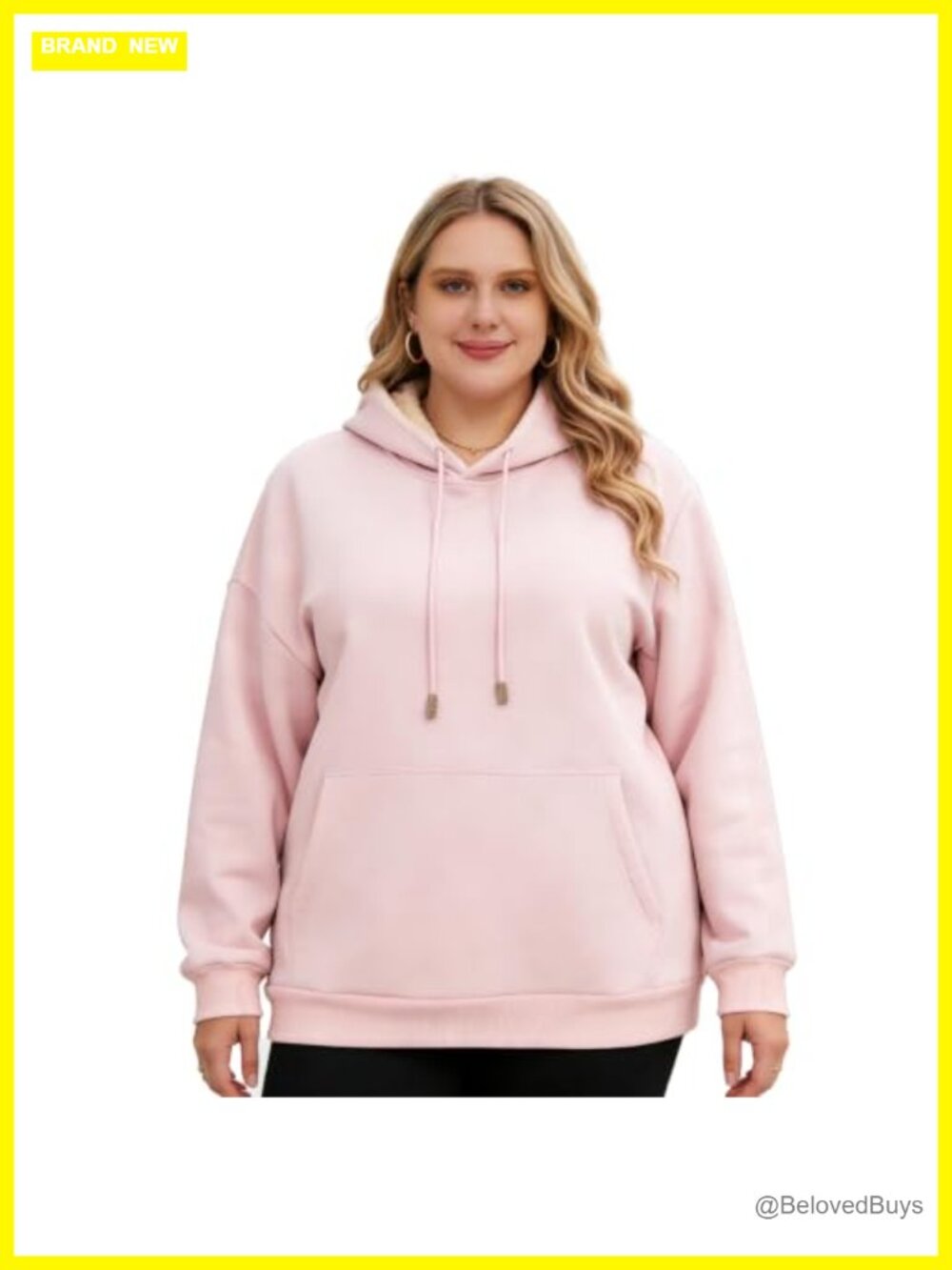 Women Plus Size Sherpa Lined Fleece Hoodie Warm Pullover Sweatshirt